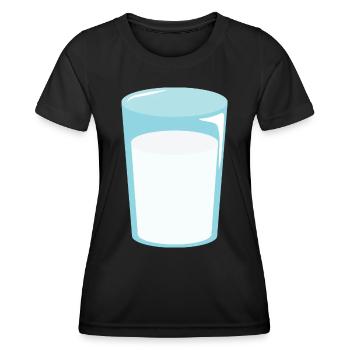 Verre de lait - T-shirt sport Femme - noir - Devant - AI Model Female 172 light (172cm)