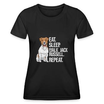Jack Russell Terrier - Frauen Funktions-T-Shirt - Schwarz - Vorne - AI Model Female 172 light (172cm)