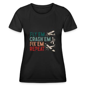 Remote Controlled Airplane Model Airplane - Women's Functional T-Shirt - black - Front - AI Model Female 172 light (172cm)