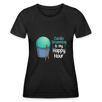 Cardio Drumming Gym Fitness Class Workout - Women's Functional T-Shirt - black - Front - AI Model Female 172 light (172cm)