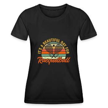 Racquetball Player Racquetball - Women's Functional T-Shirt - black - Front - AI Model Female 172 light (172cm)