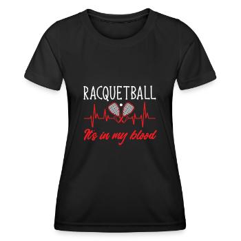 Racquetball Spieler Racquetball - Frauen Funktions-T-Shirt - Schwarz - Vorne - AI Model Female 172 light (172cm)