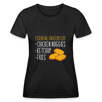 Chicken Nugget Liebhaber Chicken Nuggets - Frauen Funktions-T-Shirt - Schwarz - Vorne - AI Model Female 172 light (172cm)