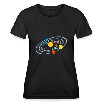 Planeten - Frauen Funktions-T-Shirt - Schwarz - Vorne - AI Model Female 172 light (172cm)
