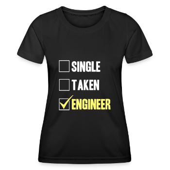 Ingénieur - Single Taken Engineer - T-shirt sport Femme - noir - Devant - AI Model Female 172 light (172cm)