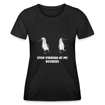 Blaufußtölpel Blue-footed Booby Seevogel - Frauen Funktions-T-Shirt - Schwarz - Vorne - AI Model Female 172 light (172cm)