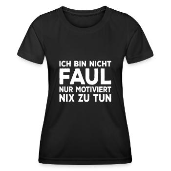 Faulenzer Motiviert Nix Zu Tun Lustige - Frauen Funktions-T-Shirt - Schwarz - Vorne - AI Model Female 172 light (172cm)