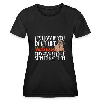 Walross - Frauen Funktions-T-Shirt - Schwarz - Vorne - AI Model Female 172 light (172cm)