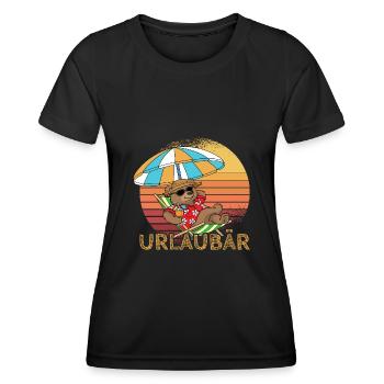 Vacationer vacation travel holidays beach sun sea - Women's Functional T-Shirt - black - Front - AI Model Female 172 light (172cm)