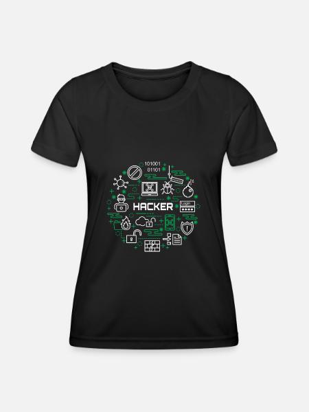 Hacker - Frauen Funktions-T-Shirt - Schwarz