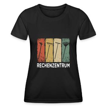 Gärtner - Rechenzentrum - lustiges Retro Garten - - Frauen Funktions-T-Shirt - Schwarz - Vorne - AI Model Female 172 light (172cm)