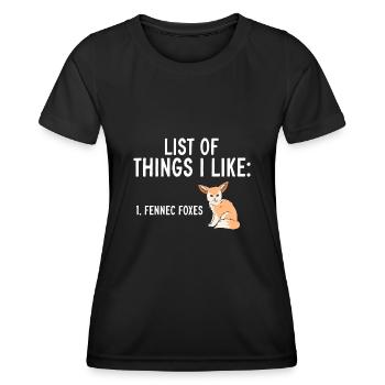 Fennek Fuchs Fennec Fox Wüstenfuchs - Frauen Funktions-T-Shirt - Schwarz - Vorne - AI Model Female 172 light (172cm)