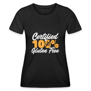 Sans gluten Intolérance au gluten - T-shirt sport Femme - noir - Devant - AI Model Female 172 light (172cm)
