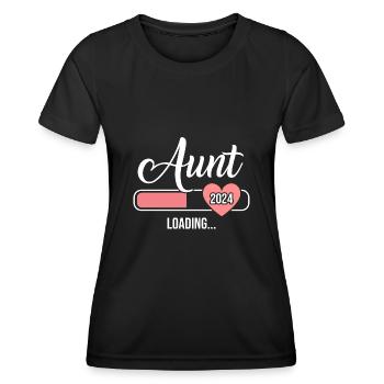 Aunt 2024 loading bar for soon to be auntie - Women's Functional T-Shirt - black - Front - AI Model Female 172 light (172cm)