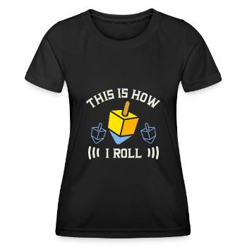 Gift for Jewish Celebrations and Remembrance Days - Women's Functional T-Shirt - black - Front - AI Model Female 172 light (172cm)