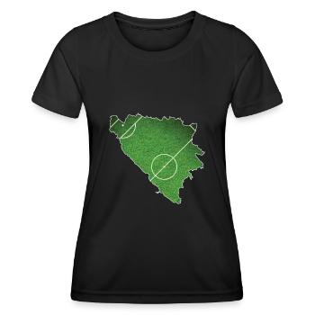 bosnien und herzegowina Fussball Fussballplatz Mei - Frauen Funktions-T-Shirt - Schwarz - Vorne - AI Model Female 172 light (172cm)