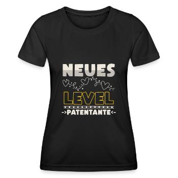 Neues Level Patentante Taufpatin - Frauen Funktions-T-Shirt - Schwarz - Vorne - AI Model Female 172 light (172cm)