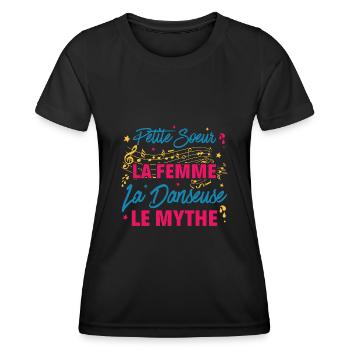 petite soeur la femme danseuse le mythe la légende - T-shirt sport Femme - noir - Devant - AI Model Female 172 light (172cm)