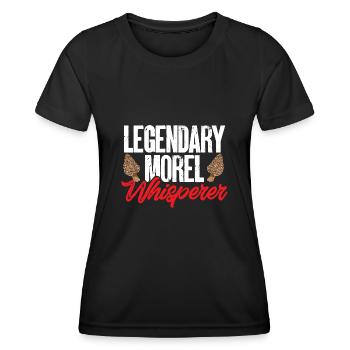 Mushroom hunting, mushrooms, morels, mushroom picking, foraging - Women's Functional T-Shirt - black - Front - AI Model Female 172 light (172cm)