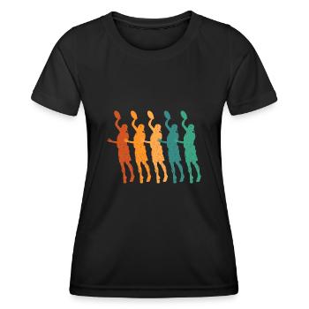 Disque de lancer de frisbee ultime - T-shirt sport Femme - noir - Devant - AI Model Female 172 light (172cm)