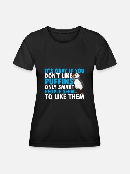 Papageientaucher Puffin Alkenvögel Lunde - Frauen Funktions-T-Shirt - Schwarz