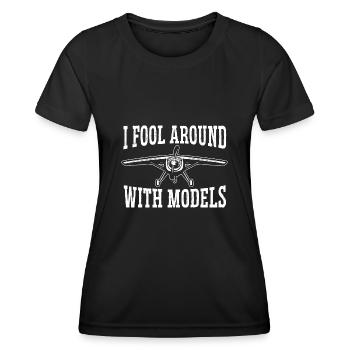 Remote Controlled Airplane Model Airplane - Women's Functional T-Shirt - black - Front - AI Model Female 172 light (172cm)