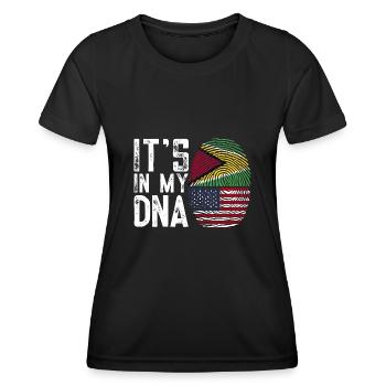 Guyana Flag Guyanais Guyanais - T-shirt sport Femme - noir - Devant - AI Model Female 172 light (172cm)