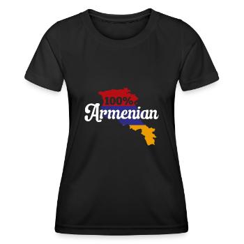 Armenische Flagge Armenien - Frauen Funktions-T-Shirt - Schwarz - Vorne - AI Model Female 172 light (172cm)
