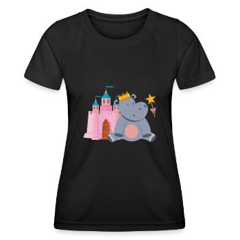 Hippopotame Hippopotame - T-shirt sport Femme - noir - Devant - AI Model Female 172 light (172cm)