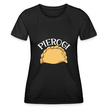 Pierogi polonais - T-shirt sport Femme - noir - Devant - AI Model Female 172 light (172cm)