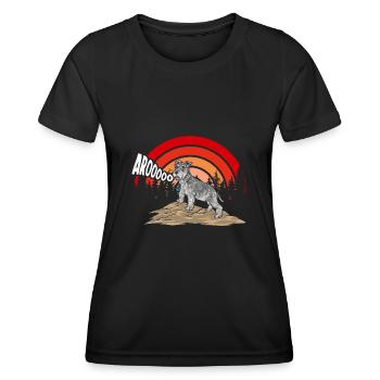 Schnauzer nain Chien Schnauzer - T-shirt sport Femme - noir - Devant - AI Model Female 172 light (172cm)