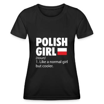Fille polonaise | Cadeaux de voyage de vacances en Pologne - T-shirt sport Femme - noir - Devant - AI Model Female 172 light (172cm)