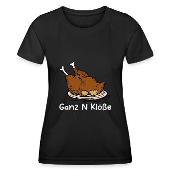 Klos Gänsebraten Braten Essen Geschenk - Frauen Funktions-T-Shirt - Schwarz - Vorne - AI Model Female 172 light (172cm)