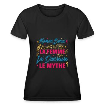 maman bonus la femme danseuse le mythe la légende - T-shirt sport Femme - noir - Devant - AI Model Female 172 light (172cm)