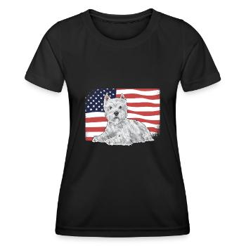 West Highland White Terrier Westie - Women's Functional T-Shirt - black - Front - AI Model Female 172 light (172cm)