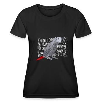 Graupapagei African Grey Parrot Papagei - Women's Functional T-Shirt - black - Front - AI Model Female 172 light (172cm)