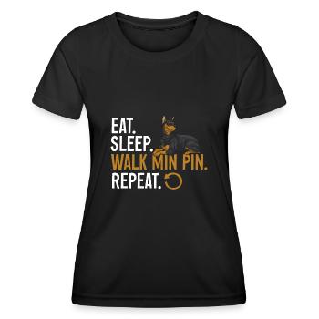 Miniature Pinscher Rehpinscher Min Pin Dog - Women's Functional T-Shirt - black - Front - AI Model Female 172 light (172cm)