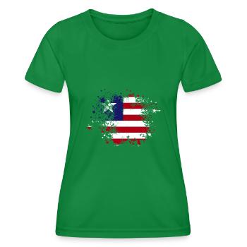 Liberia Flagge Liberianer - Frauen Funktions-T-Shirt - Kelly Green - Vorne - AI Model Female 172 dark (172cm)