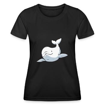 Weißwal Beluga Wal - Frauen Funktions-T-Shirt - Schwarz - Vorne - AI Model Female 172 light (172cm)