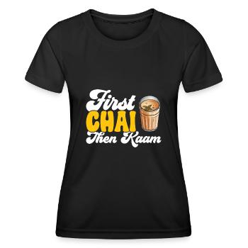 Chai Tea Masala Chai - Women's Functional T-Shirt - black - Front - AI Model Female 172 light (172cm)