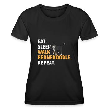 Bernedoodle Dog - Women's Functional T-Shirt - black - Front - AI Model Female 172 light (172cm)