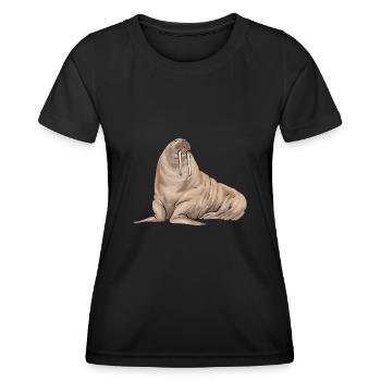 Walross - Frauen Funktions-T-Shirt - Schwarz - Vorne - AI Model Female 172 light (172cm)