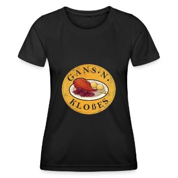 Gans N Kloßes I rôti d’oie avec des boulettes - T-shirt sport Femme - noir - Devant - AI Model Female 172 light (172cm)