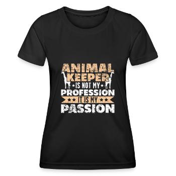Tierpfleger Passion - Frauen Funktions-T-Shirt - Schwarz - Vorne - AI Model Female 172 light (172cm)