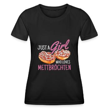 Mettbrötchen Liebhaberin Hackfleisch Hackepeter Me - Frauen Funktions-T-Shirt - Schwarz - Vorne - AI Model Female 172 light (172cm)