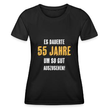 55. Geburtstag Witziger Spruch - Frauen Funktions-T-Shirt - Schwarz - Vorne - AI Model Female 172 light (172cm)
