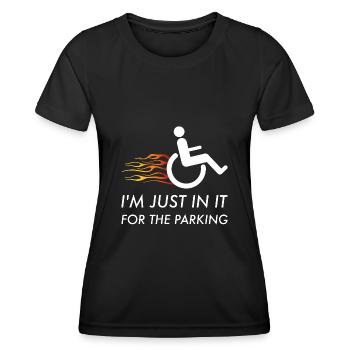Handicapé Fauteuil roulant Handicap Cadeau handicap - T-shirt sport Femme - noir - Devant - AI Model Female 172 light (172cm)
