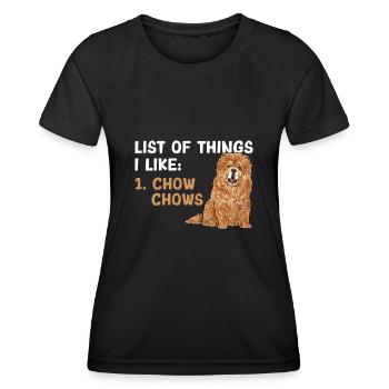 Chow Chow Hund - Frauen Funktions-T-Shirt - Schwarz - Vorne - AI Model Female 172 light (172cm)