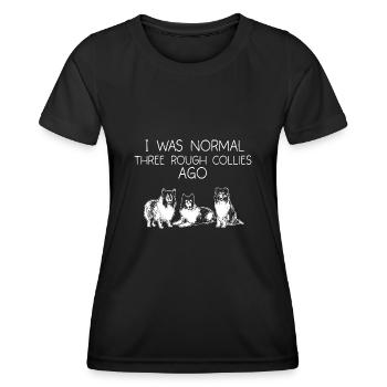 Collie à poil long Collie rugueux Chien - T-shirt sport Femme - noir - Devant - AI Model Female 172 light (172cm)