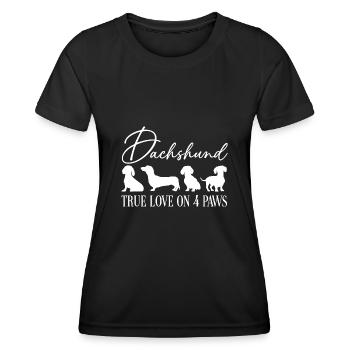 Dackel wahre Liebe auf vier Pfoten - Frauen Funktions-T-Shirt - Schwarz - Vorne - AI Model Female 172 light (172cm)